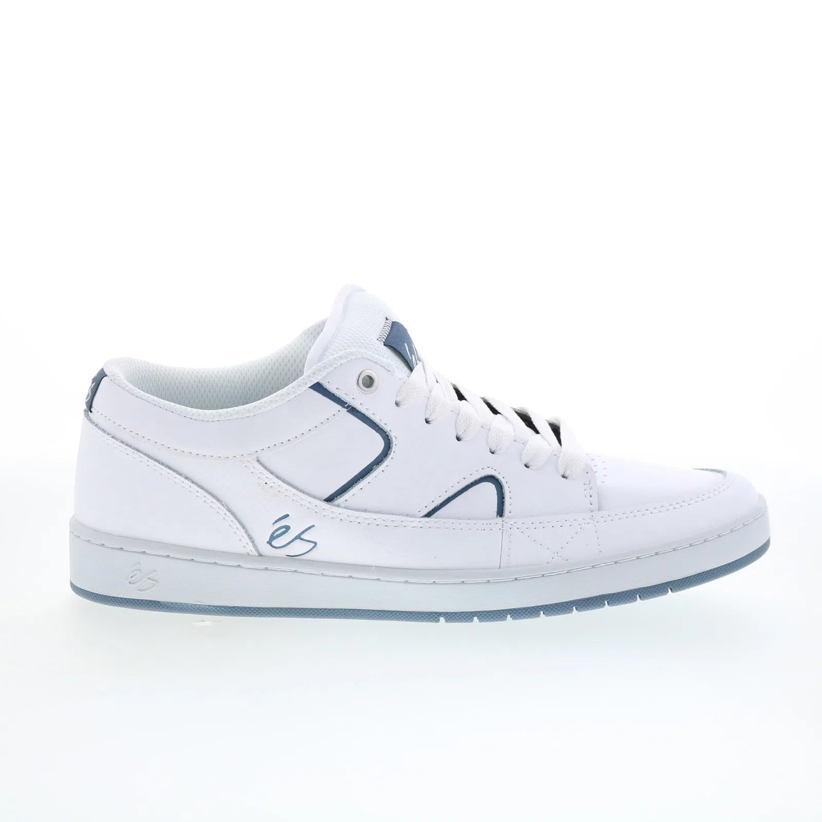 5101000211155_sophisto_white_blue_01_16599646-5a62-4b59-a44c-b58be567cf57 ES Sophisto 5101000211155 Mens White Leather Skate Inspired Sneakers Shoes - Image 1