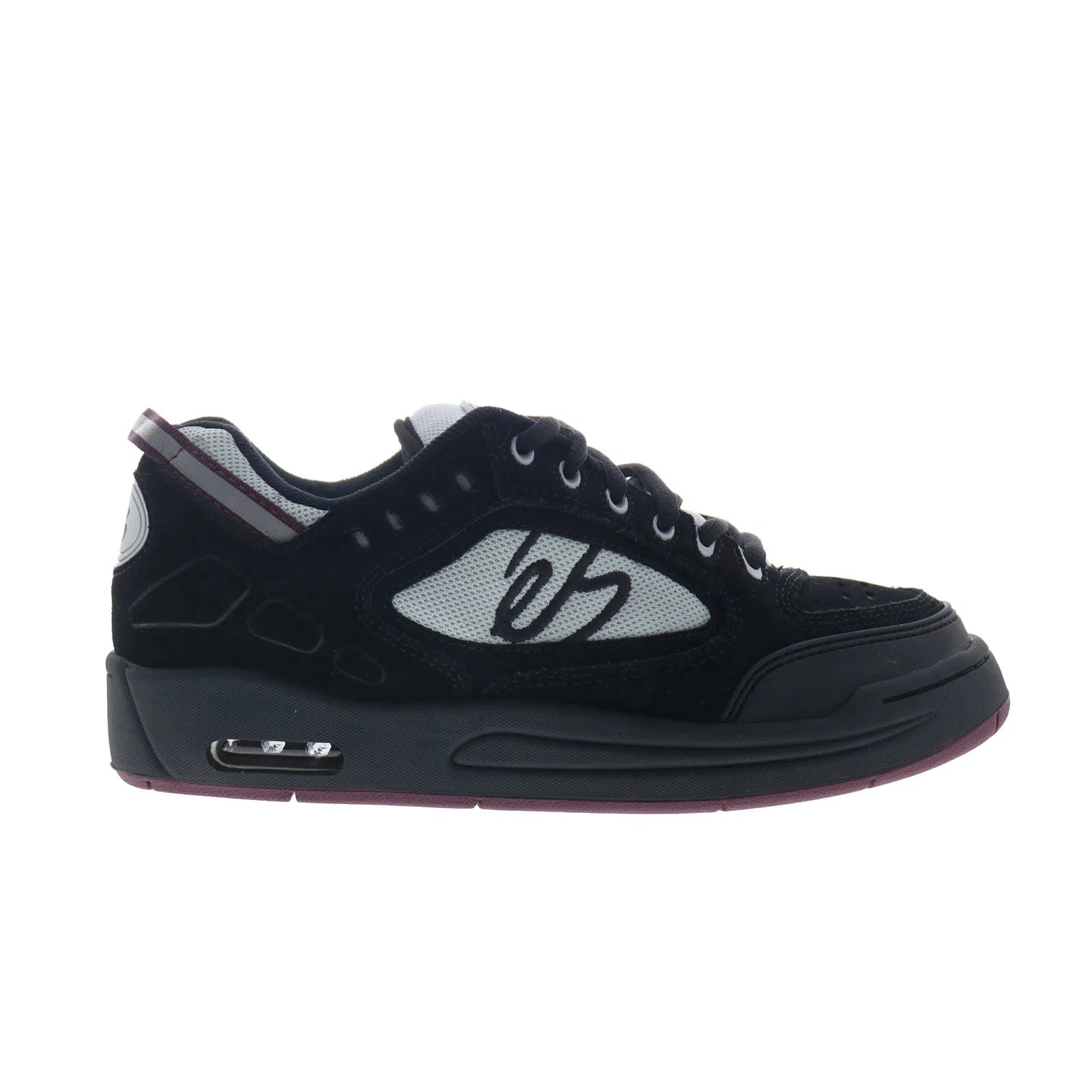 5102000062597_creager_black_red_grey_reshoot_01 ES Creager 5102000062597 Mens Black Suede Skate Inspired Sneakers Shoes - Image 1