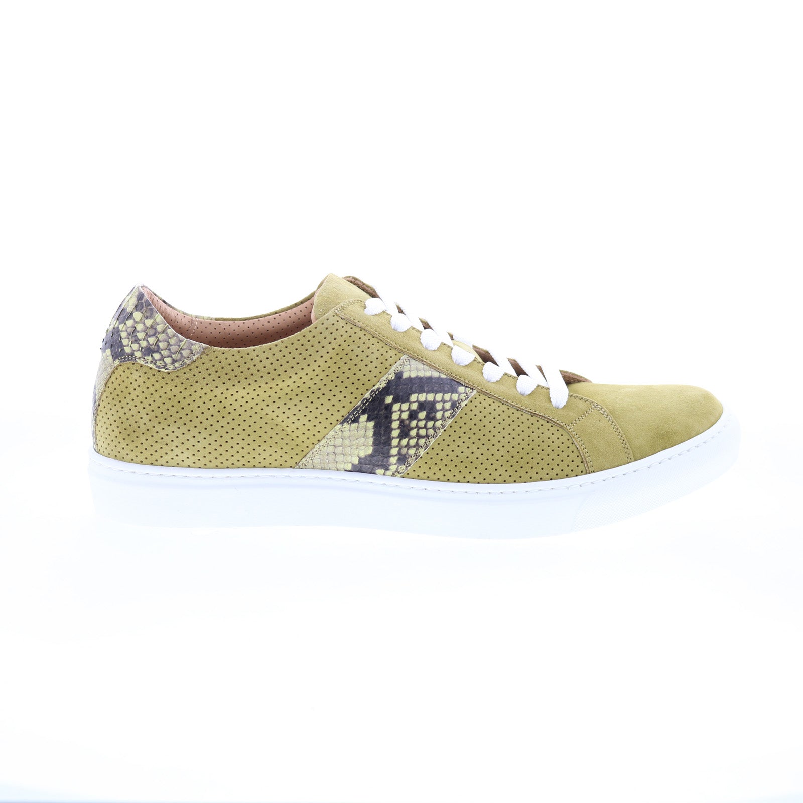 66-100-chr_olympias_python_sneaker_chartreuse_01_a5c7a43e-97f1-4bd2-92c7-57e4d0c49950 Zelli Italia Olympias Goat Suede Mens Green Lifestyle Sneakers Shoes - Image 1