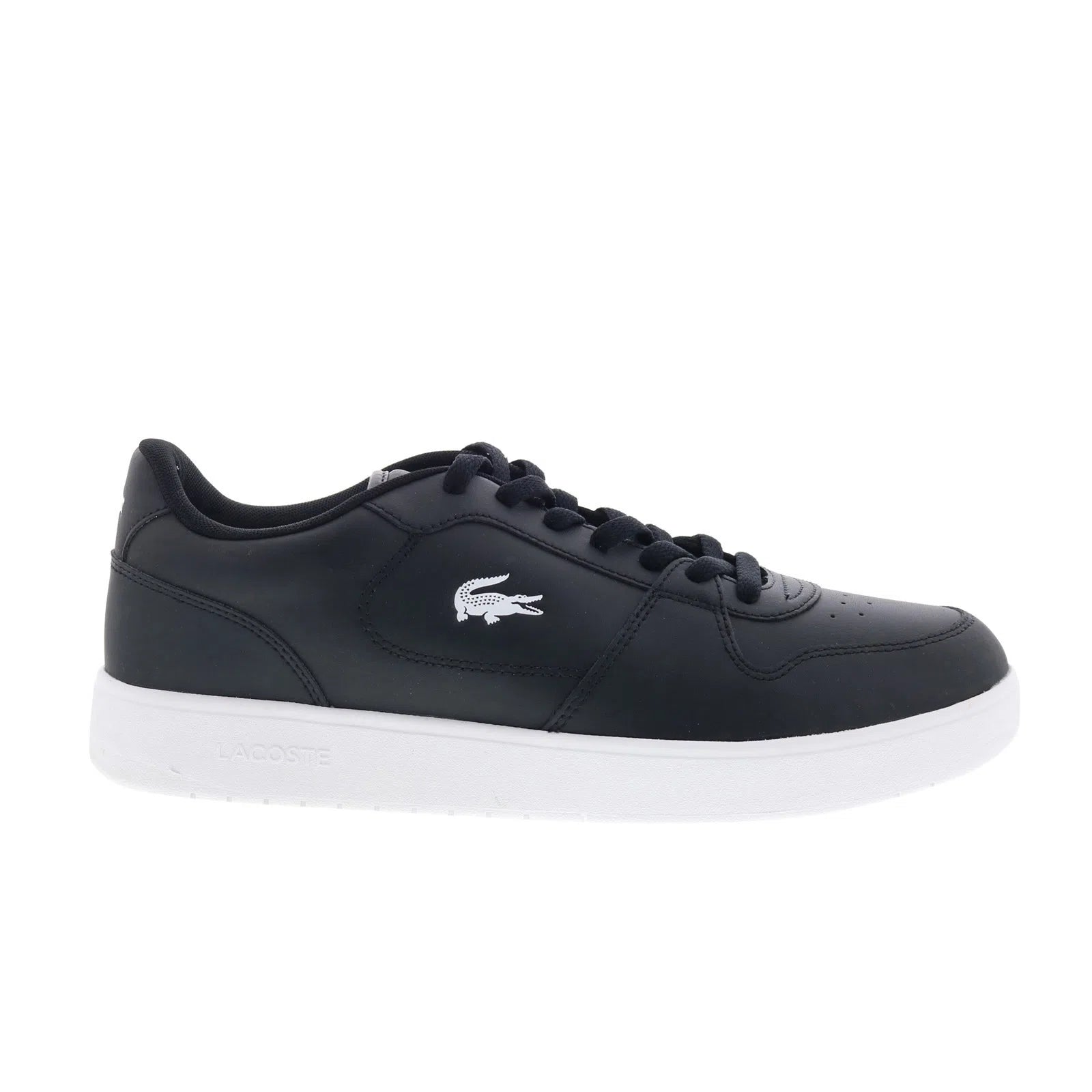 750sma0070312_court_ace_225_1_sma_blk_wht_reshoot_01_7fff4b13-8cc2-4263-963e-91ac7d3eb011 Lacoste Court Ace 225 1 SMA Mens Black Leather Lifestyle Sneakers Shoes - Image 1
