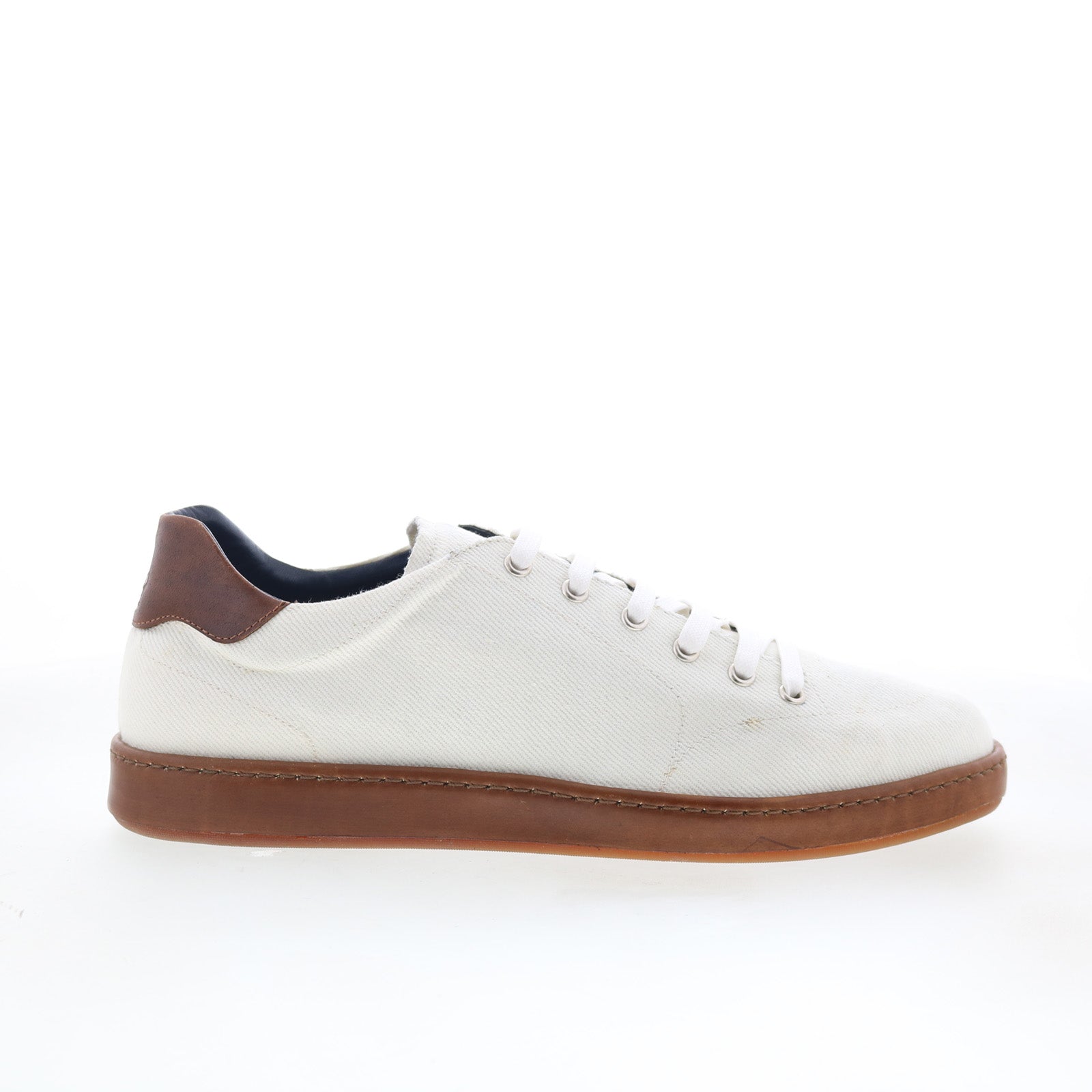 Arsoli_White_01_b2921066-707b-4482-b7b3-f38ce805ad41 Di Bianco Arsoli Mens White Canvas Lace Up Lifestyle Sneakers Shoes - Image 1