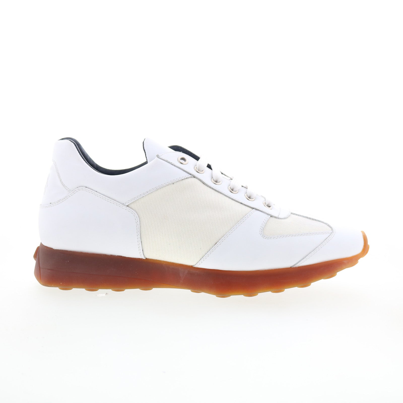 Carpi_White_01_bfa699b6-2fe9-488b-bf80-4eca6690435f Di Bianco Carpi Mens White Leather Lace Up Lifestyle Sneakers Shoes - Image 1