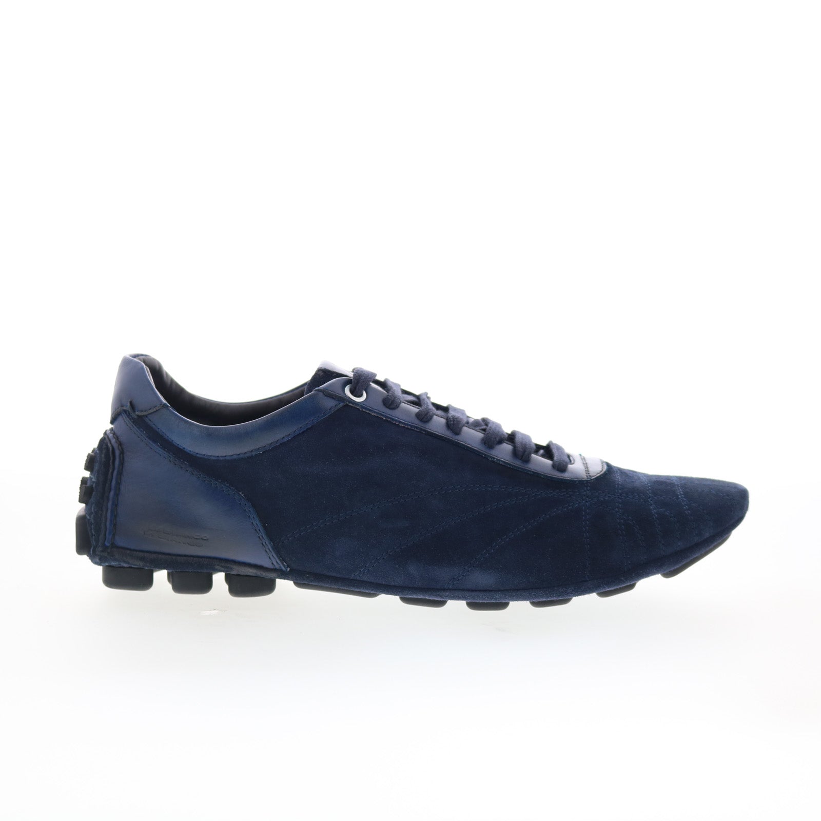 Cocoa_Cash_Navy_01_52eb89fe-19fe-400e-9428-50bc58d5b336 Di Bianco Cocoa Cash Mens Blue Suede Lace Up Lifestyle Sneakers Shoes - Image 1
