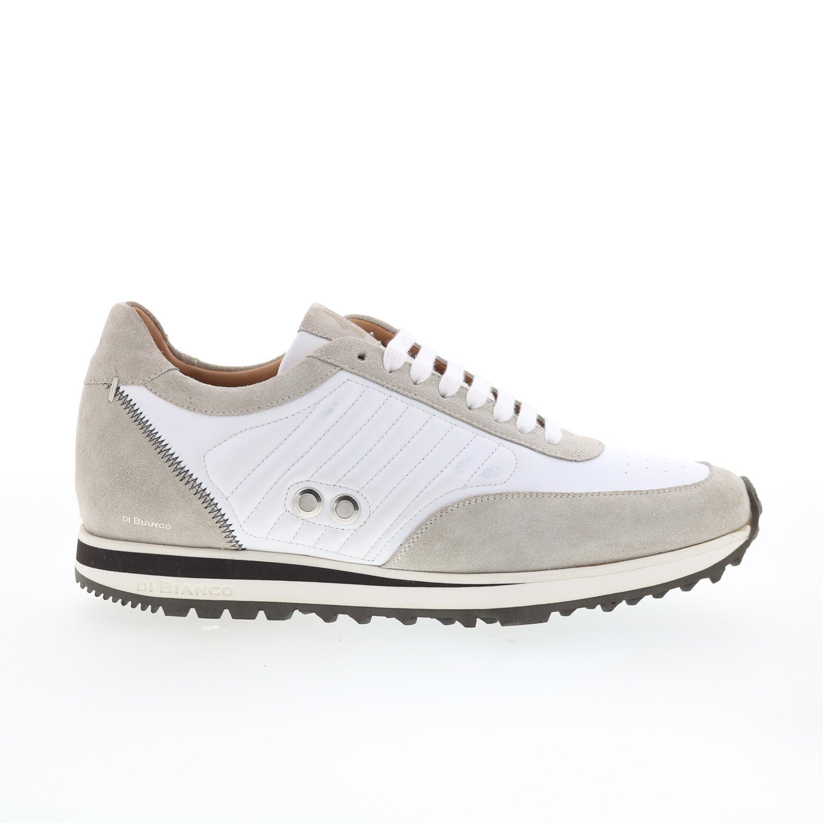 Daytona_Bianco_Alumino_01_c9975d3c-1ead-4511-bfda-05976b498729 Di Bianco Daytona Mens Gray Leather Lace Up Lifestyle Sneakers Shoes - Image 1
