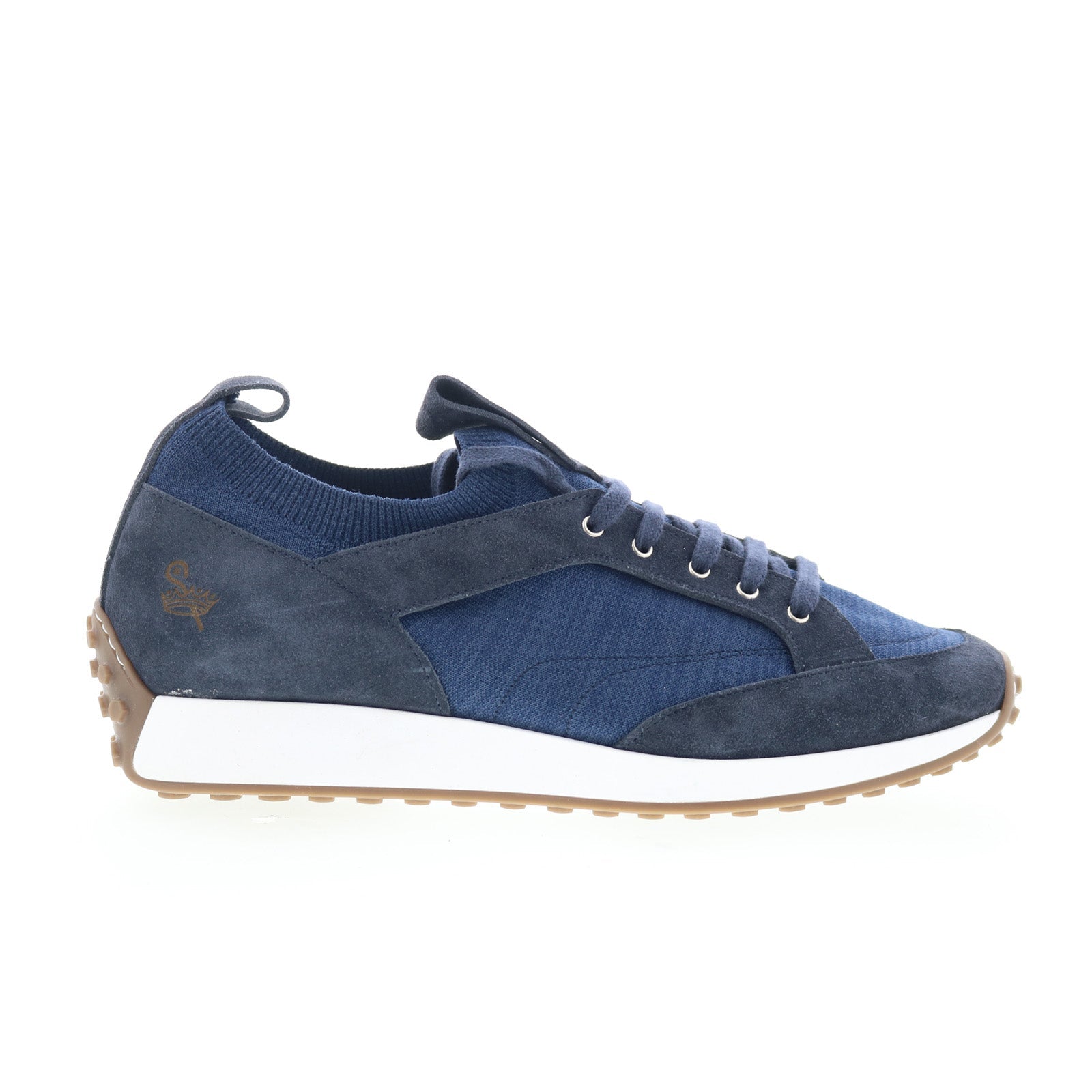 Gratain_Knit_Blue_01_b6f5e0ca-a2cd-4c7f-a189-4b1b9e6589fd Pastori by Di Bianco Gratain Mens Blue Suede Lace Up Lifestyle Sneakers Shoes - Image 1