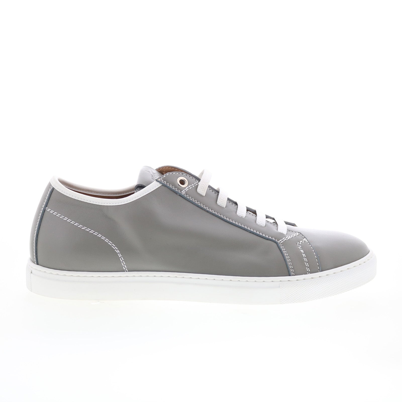 Julius_Flake_01_66a2636c-482d-4246-af11-5d46f5fd3a2a Pastori by Di Bianco Julius Mens Gray Leather Lace Up Lifestyle Sneakers Shoes - Image 1