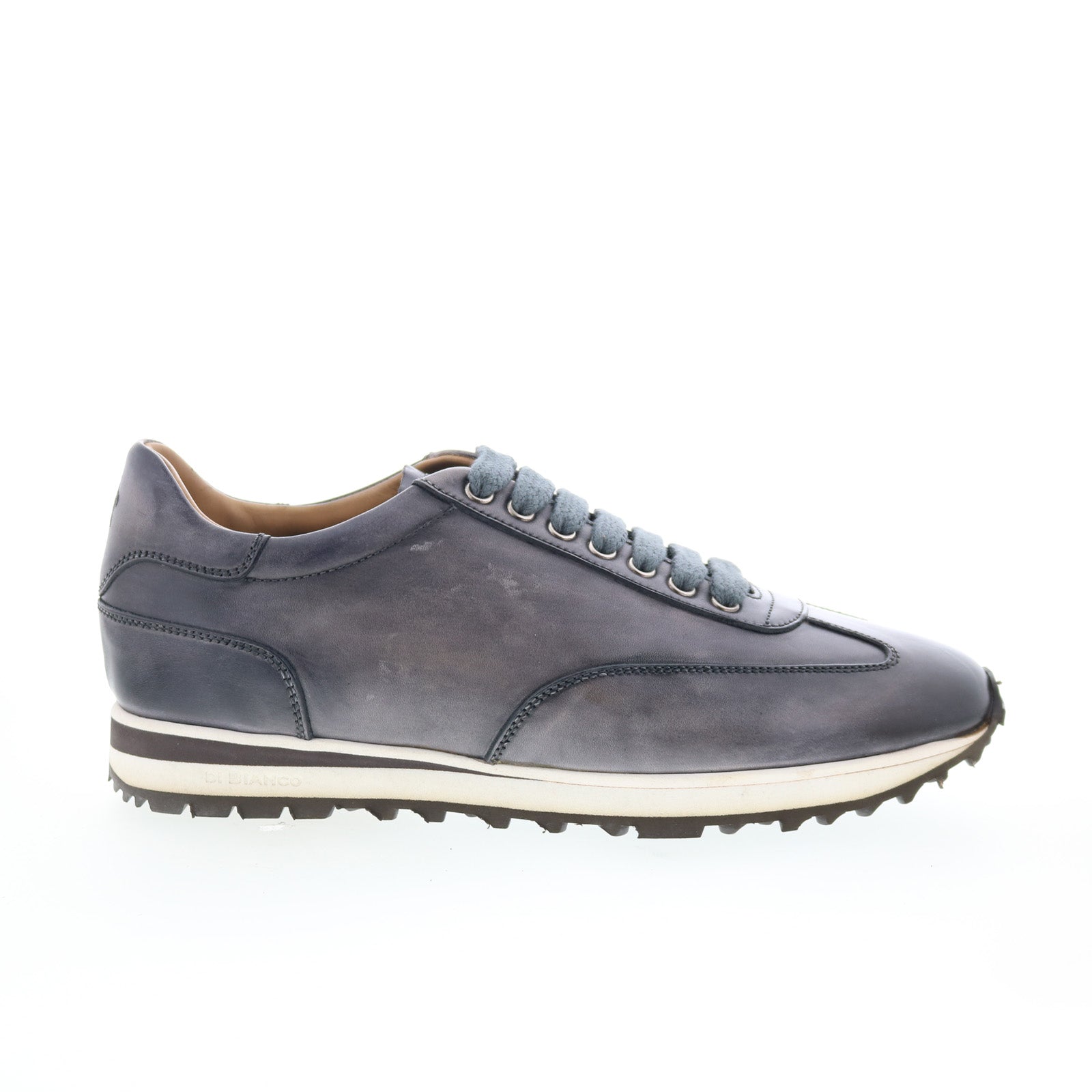 SB646_Gunmetal_01_16c46425-2d0f-4161-937b-945264ca1a2d Di Bianco SB646 Mens Gray Leather Lace Up Lifestyle Sneakers Shoes - Image 1