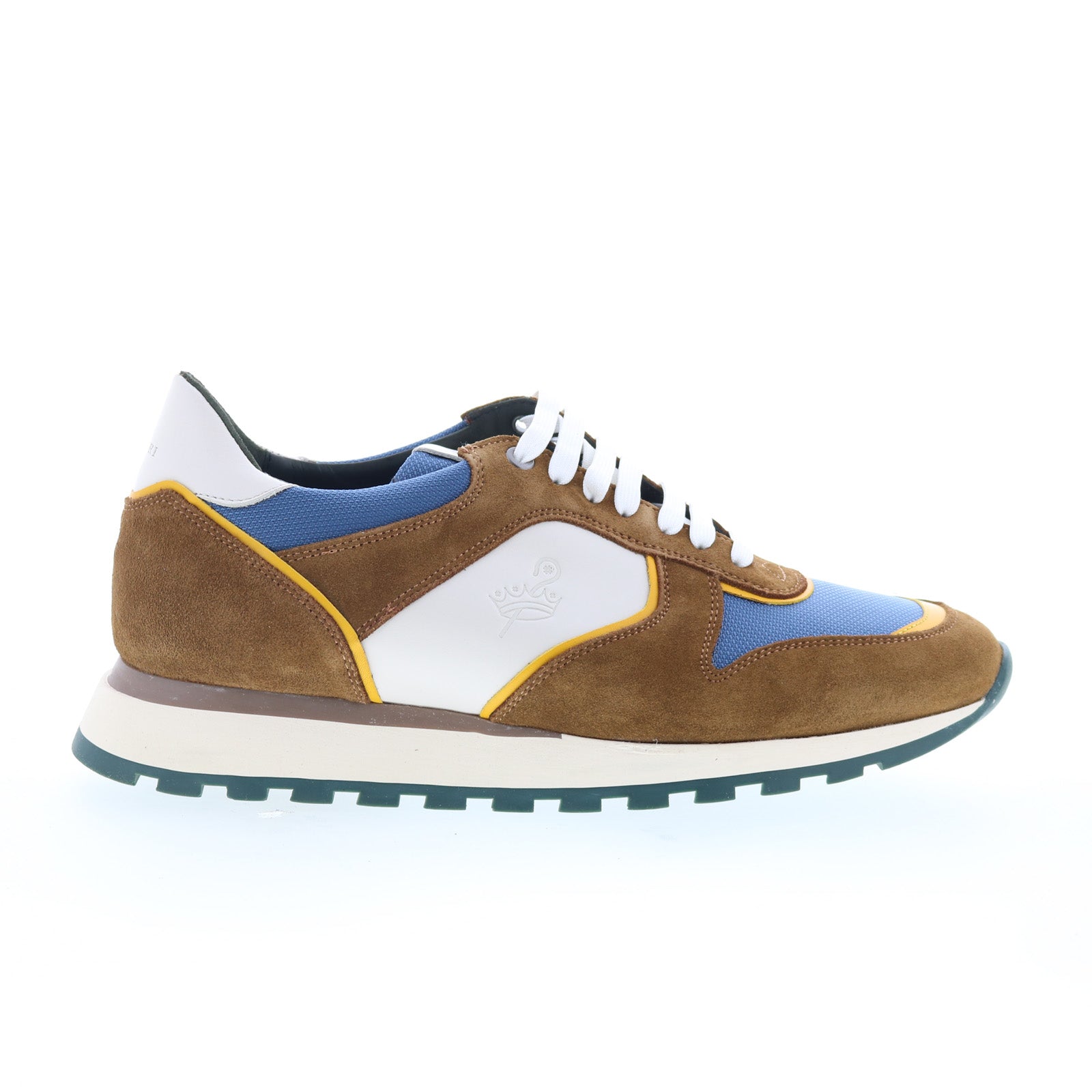 Thrax_Brown_Blue_01_6e37839d-2ff9-4a06-b456-5616c70cdb6e Pastori by Di Bianco Thrax Mens Brown Suede Lace Up Lifestyle Sneakers Shoes - Image 1