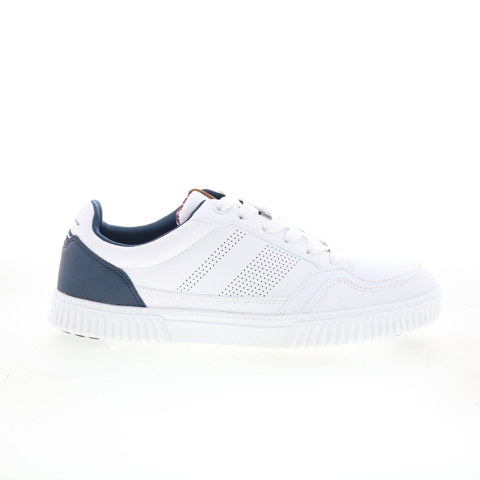 bnmf21119-2wnp_marco_sneaker_2wnp_white_navy-img4_01_2401279d-ccd9-4a6f-ba06-73b29521aded Ben Sherman Marco Sneaker Mens White Synthetic Lifestyle Sneakers Shoes - Image 1