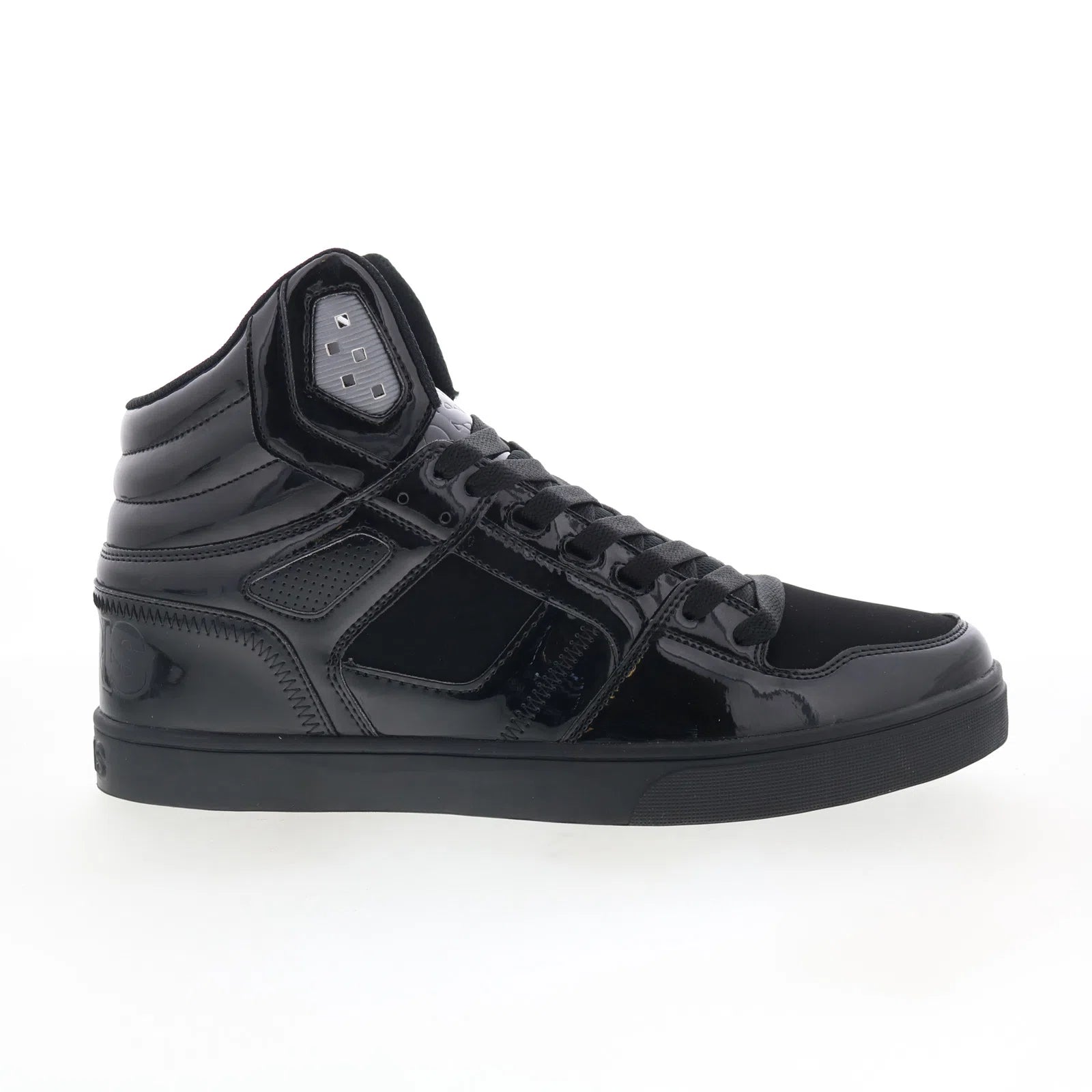 clone_1322-2974_black_patent_silver_01 Osiris Clone 1322 2974 Mens Black Leather Skate Inspired Sneakers Shoes - Image 1