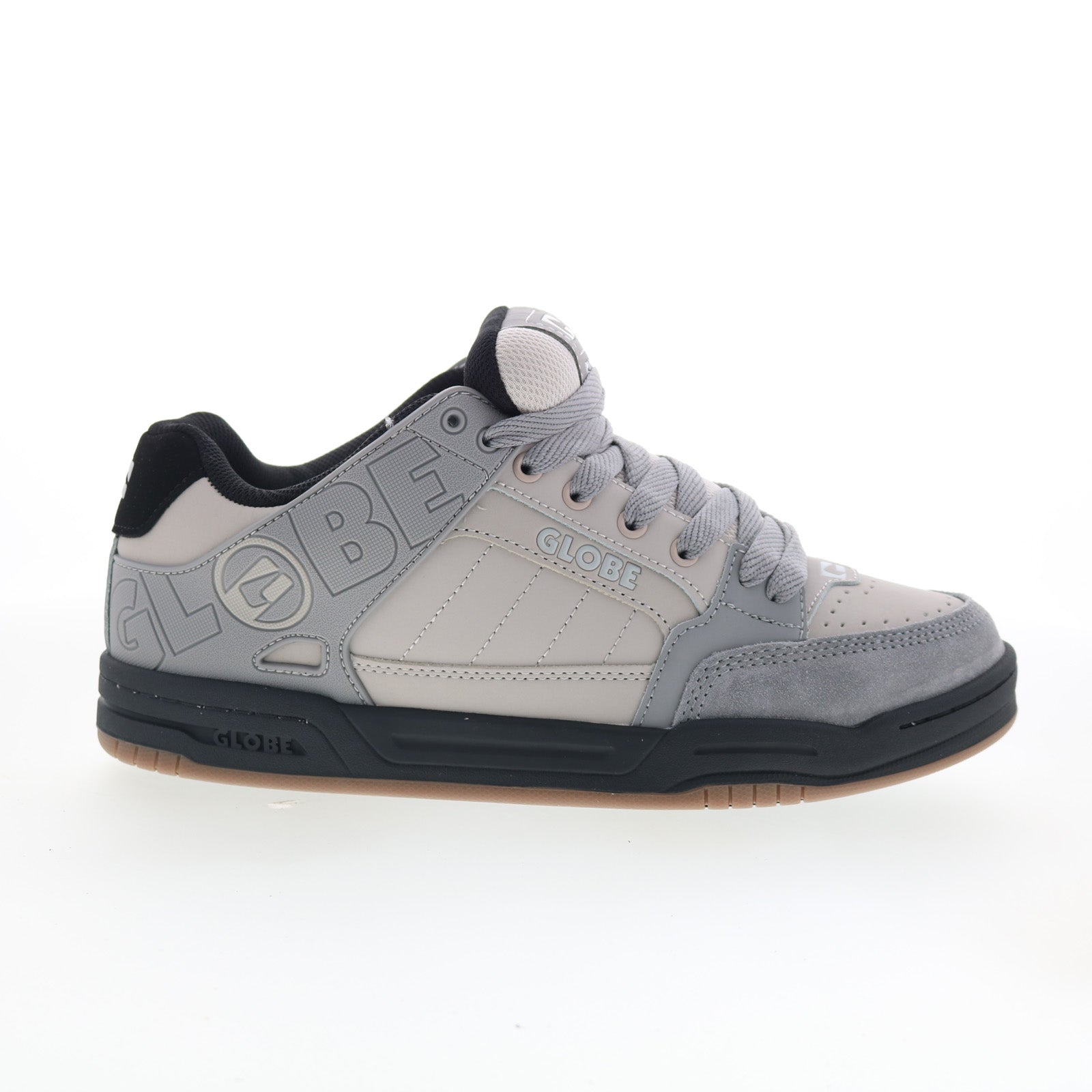 gbtilt_tilt_titanium_black_01_c076e0bd-289f-4aee-8f46-9a6899d61a0d Globe Tilt GBTILT Mens Gray Suede Lace Up Skate Inspired Sneakers Shoes - Image 1