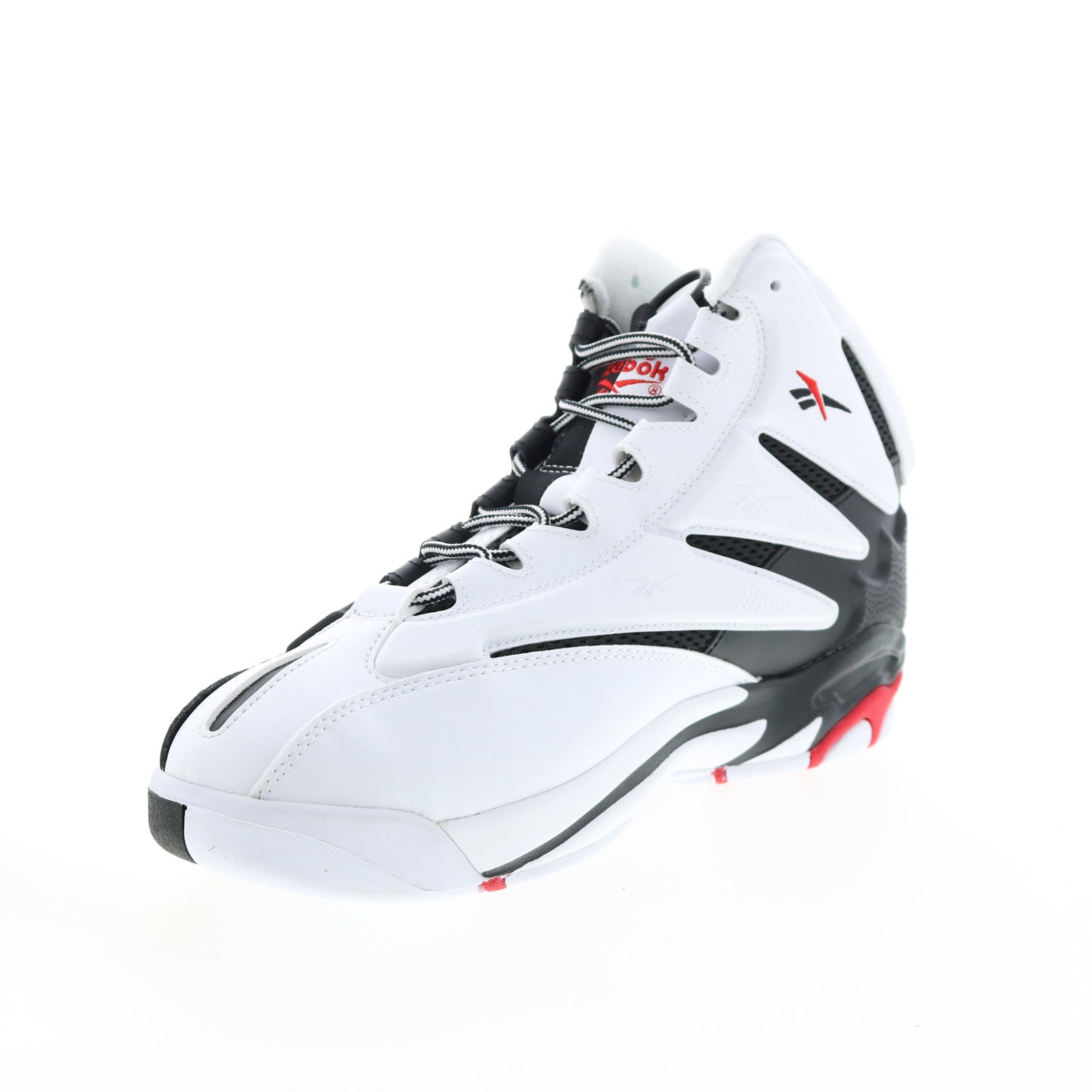 Reebok The Blast Mens Black Leather Lace Up Athletic Basketball Shoes - Image 4