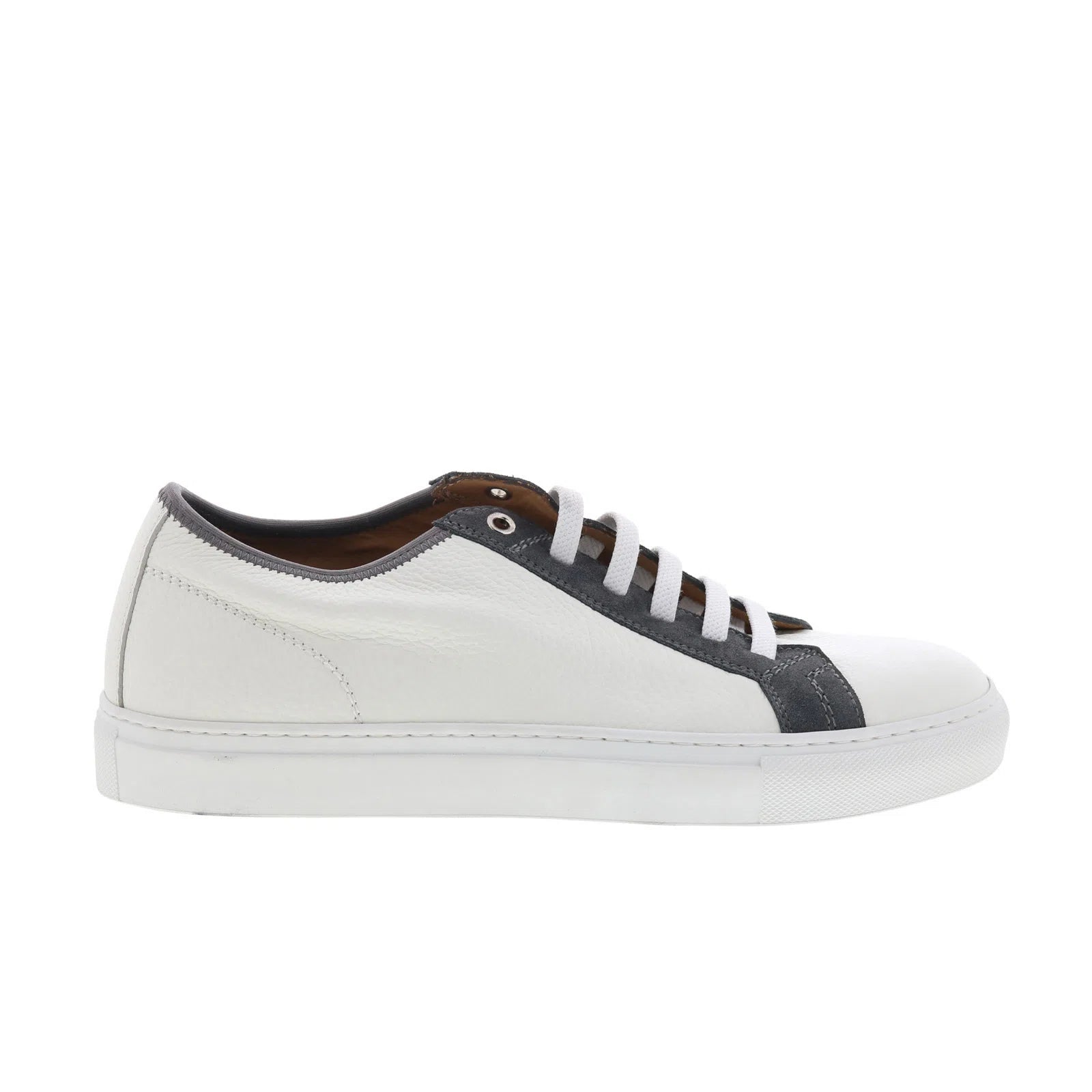julius_white_shark_reshoot_01 Pastori by Di Bianco Julius Mens White Leather Lifestyle Sneakers Shoes - Image 1