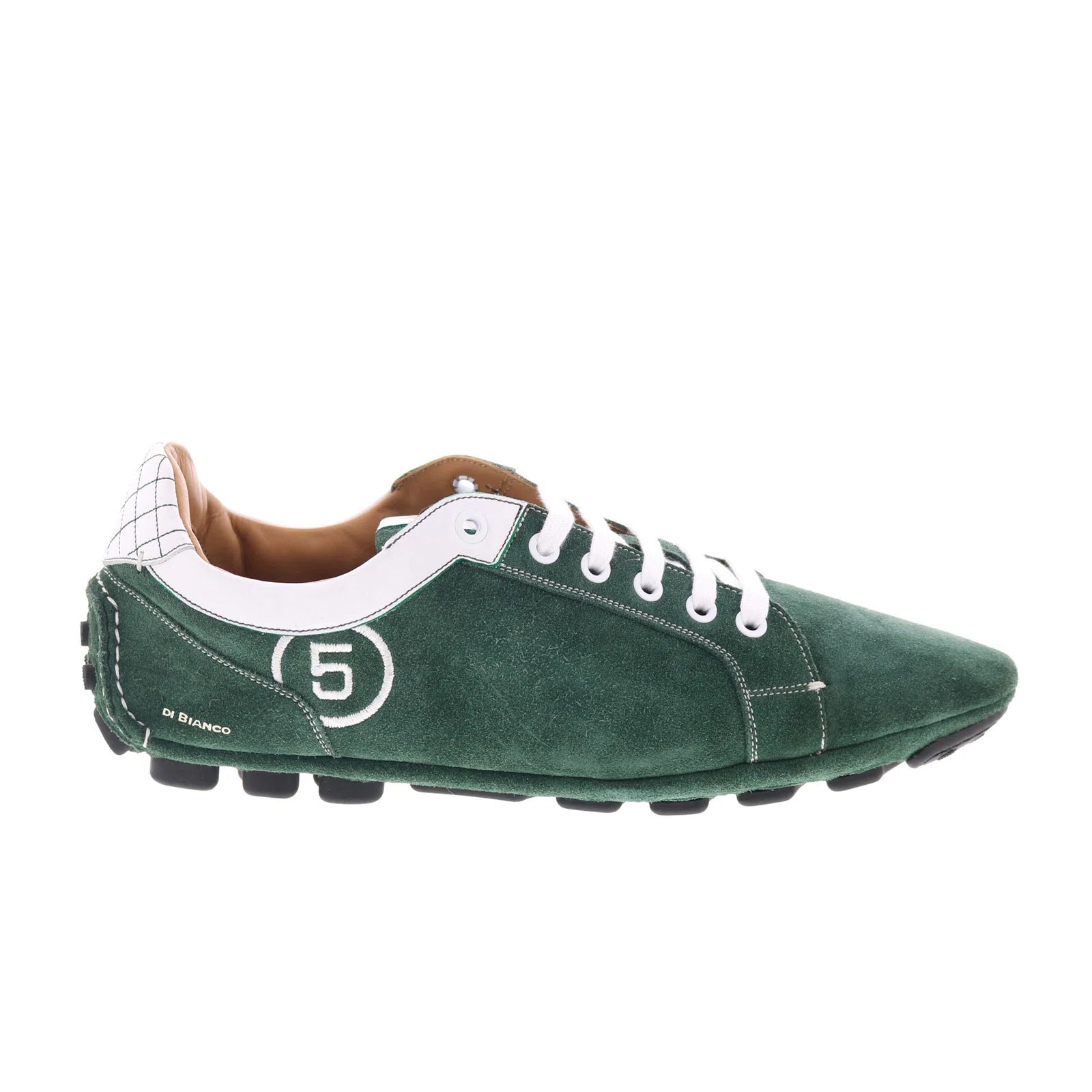 monza_green_reshoot_01_63e84138-b2df-4ec4-b476-ec1a2122757a Di Bianco Monza Mens Green Suede Lace Up Lifestyle Sneakers Shoes - Image 1