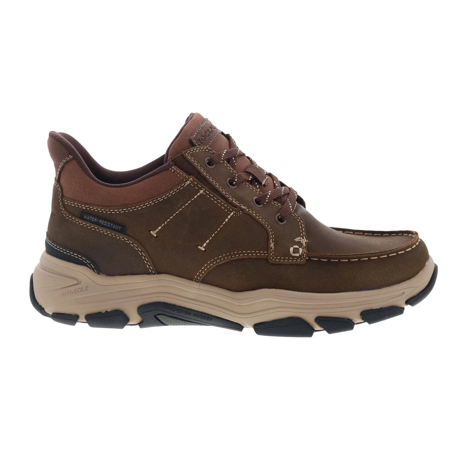 rmronan_dark_brown_reshoot_01 Rockport Ronan RMRONAN Mens Brown Wide Leather Lifestyle Sneakers Shoes - Image 1