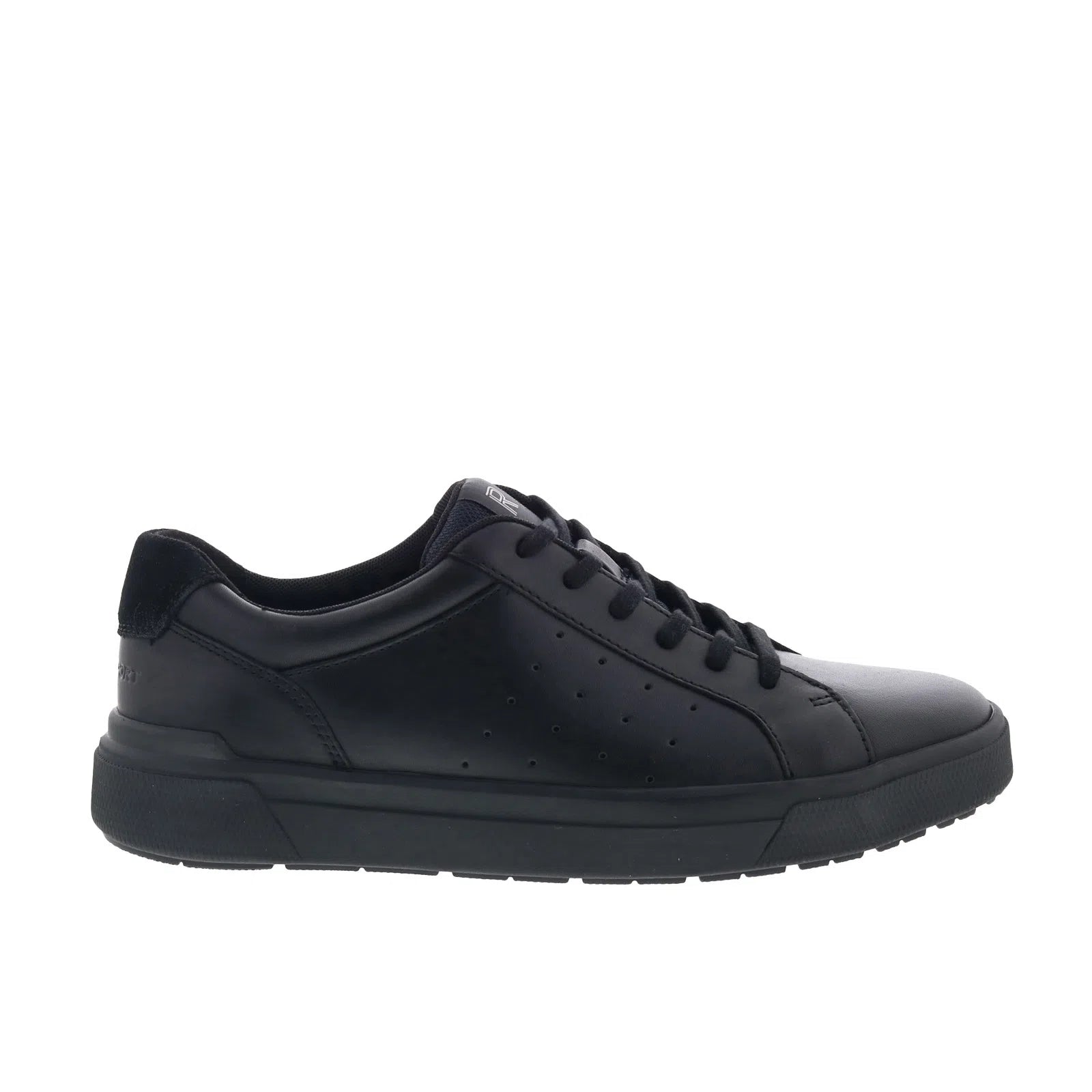 rmtmtarquin_total_motion_tarquin_black_reshoot_01 Rockport Total Motion Tarquin Mens Black Leather Lifestyle Sneakers Shoes - Image 1