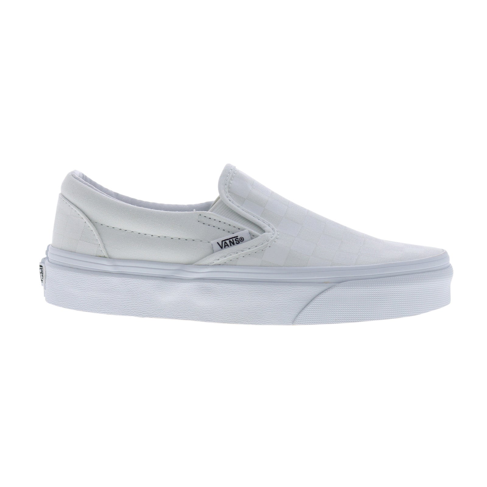 vn000eyex1l_checkerboard_true_white_reshoot_01 Vans Classic Slip-On VN000EYEX1L Mens White Skate Inspired Sneakers Shoes - Image 1